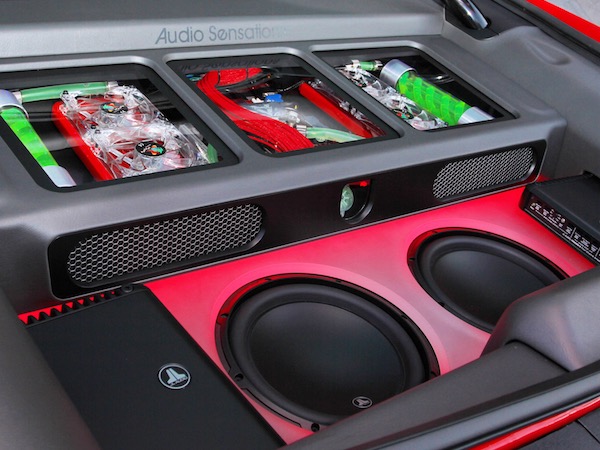 red speakers